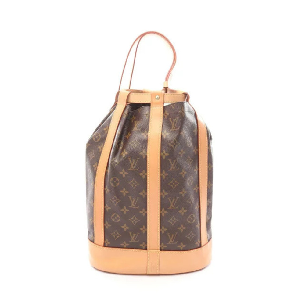 Louis Vuitton Randonee Shoulder Bag Canvas Leather Monogram Brown